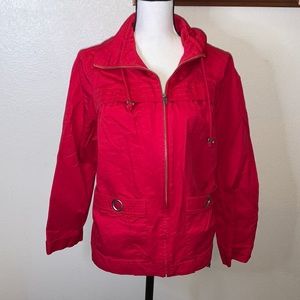CJ Banks red zip up Utility jacket